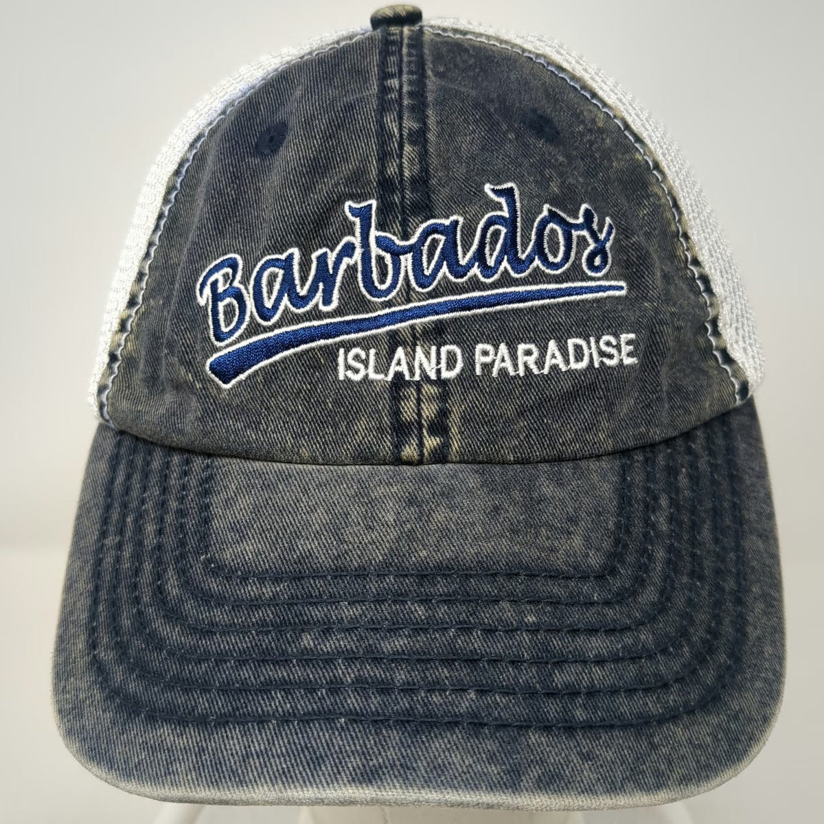 Royal Resortwear Baseball Cap Blue One Size Barbados Island Paradise Mesh Hat