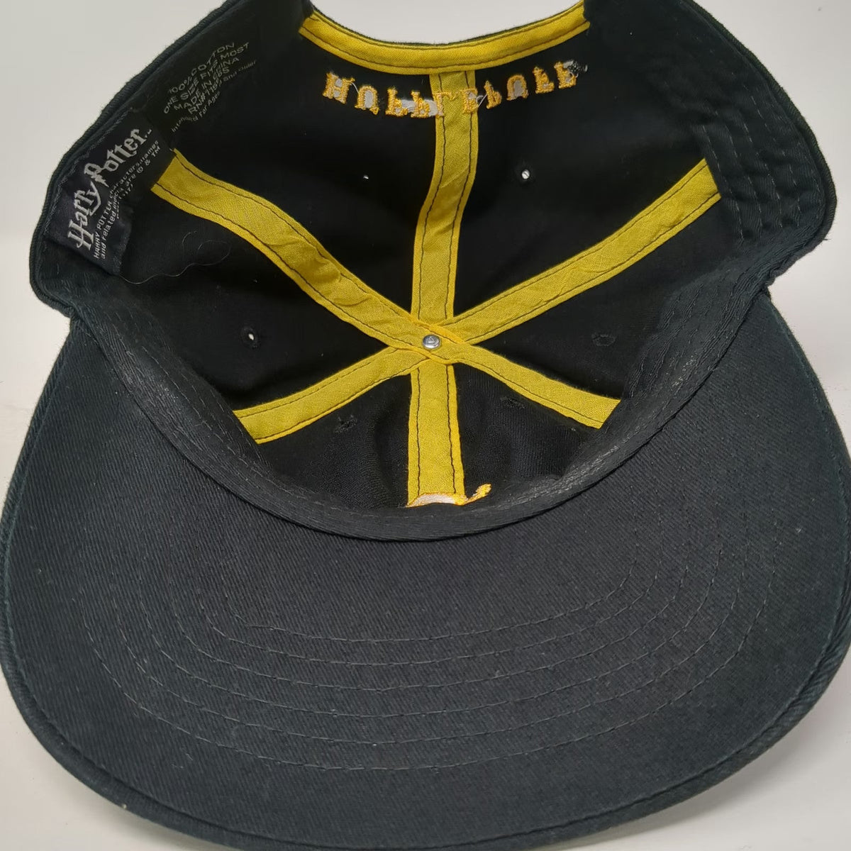 Harry Potter Baseball Cap Black One Size Hufflepuff Badger Logo Embroidered Hat
