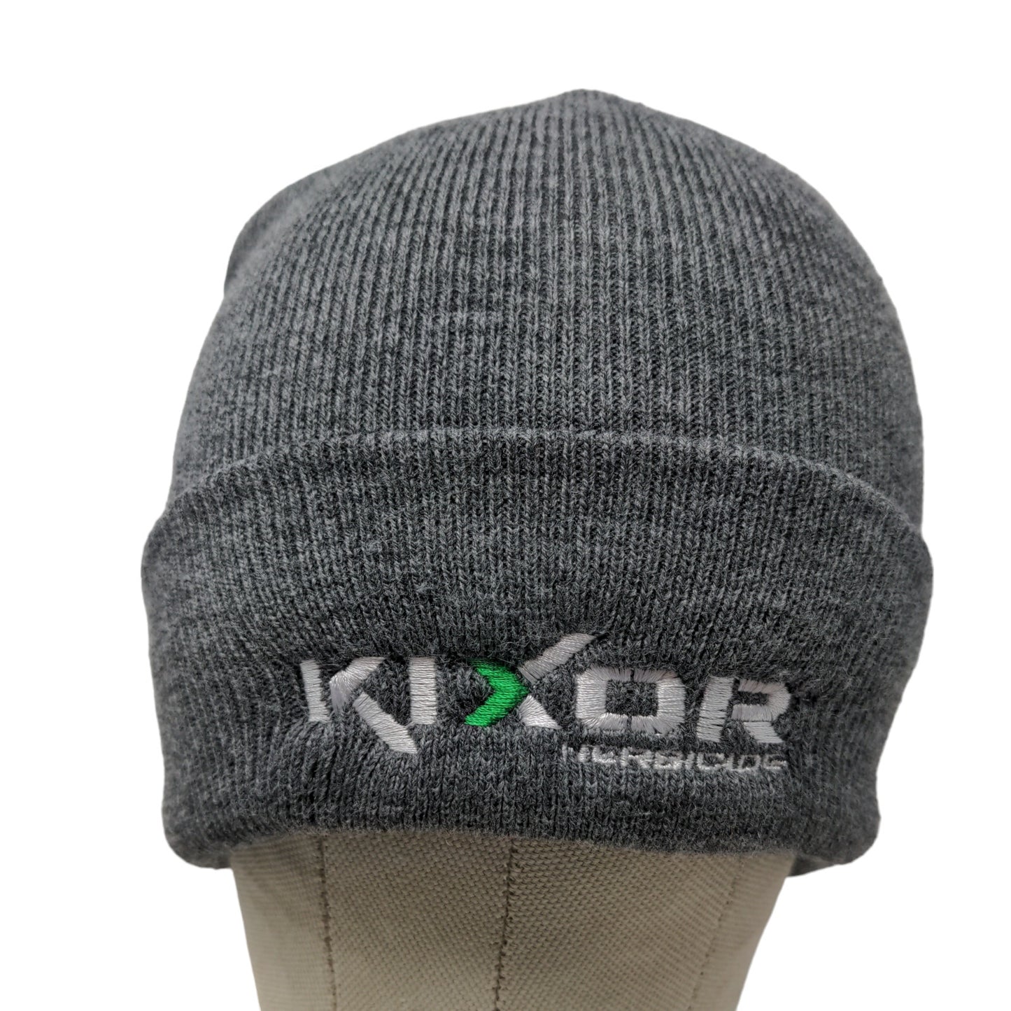 Kixor Herbicide Men's Knit Beanie Hat Cap Gray 100% Acrylic Embroidered Logo