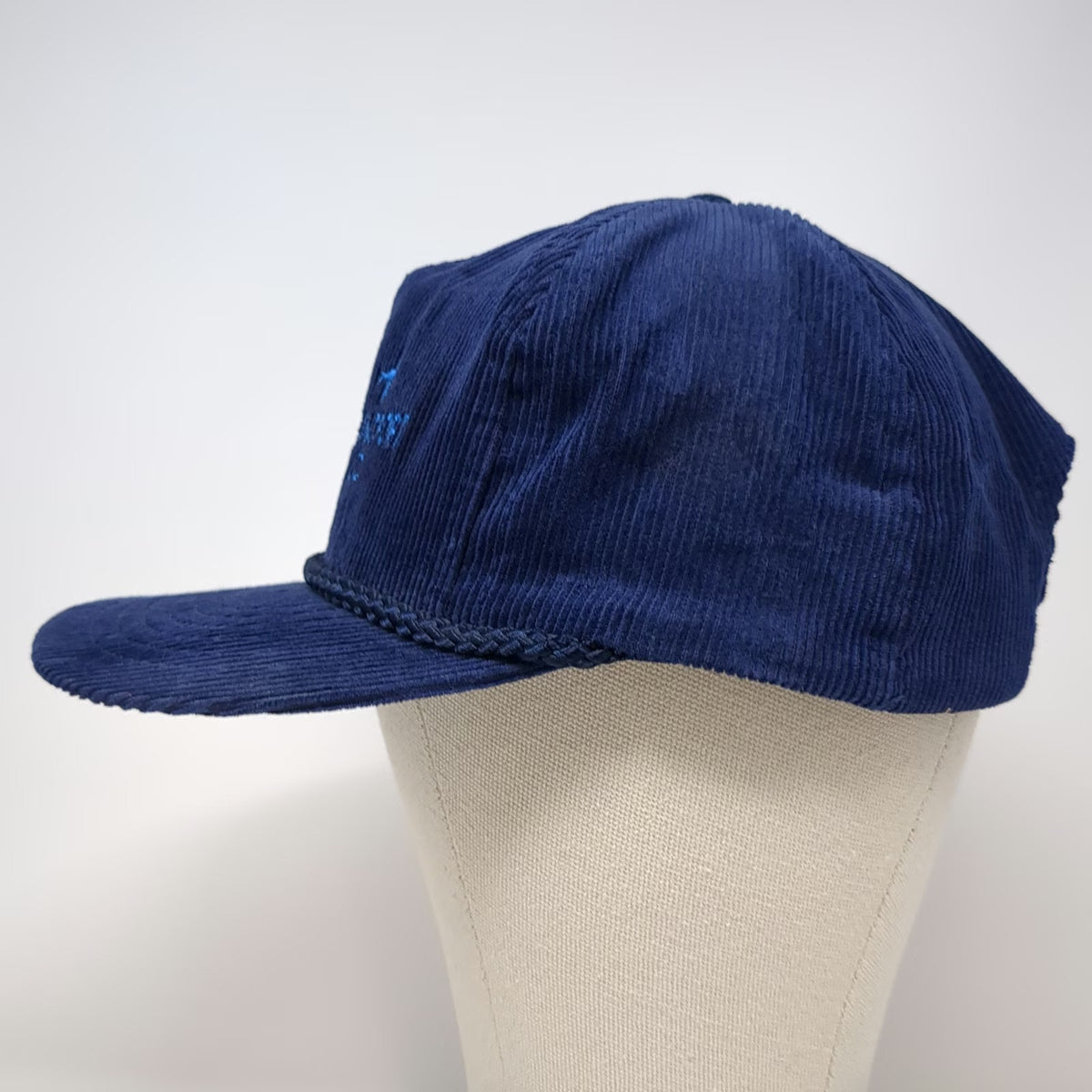 Designer Award Headwear 5 Panel Blue One Size Snapback Corduroy Braided Rope Hat