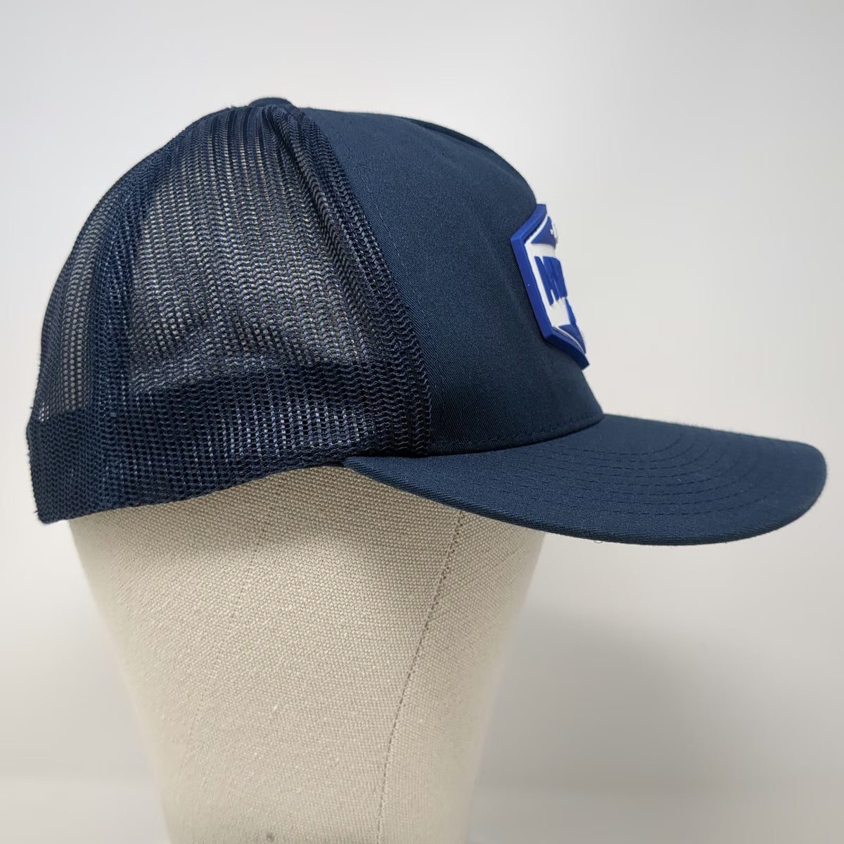 Yupoong Trucker Hat Blue One Size Mygrant Glass Co Patch Mesh Back Snapback
