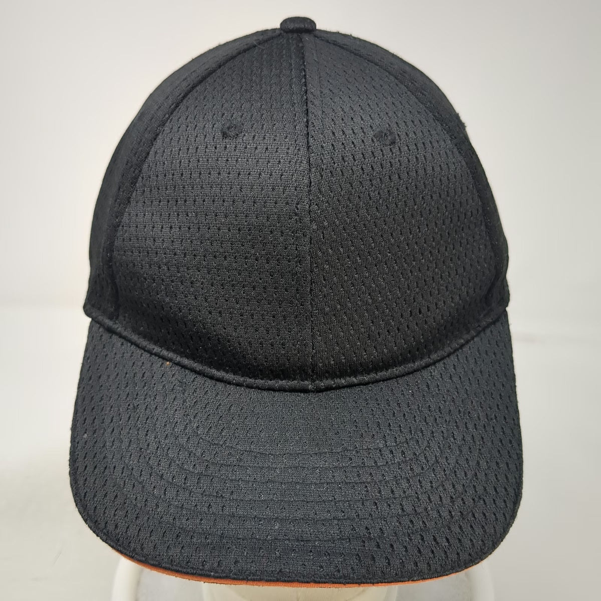 Chef Works Baseball Cap Black One Size Mesh Slideback Orange Trim Uniform Hat