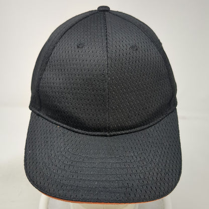 Chef Works Baseball Cap Black One Size Mesh Slideback Orange Trim Uniform Hat