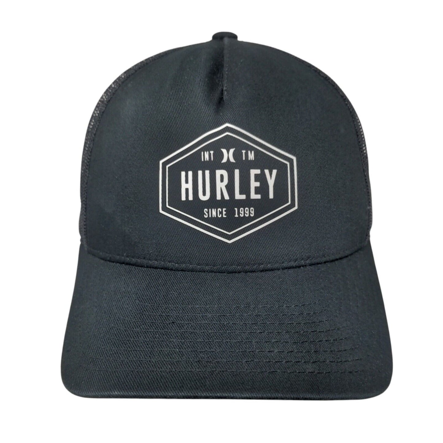 Hurley Since 1999 Snapback Trucker Hat Black OSFA Mesh Back The Classics Yupoong