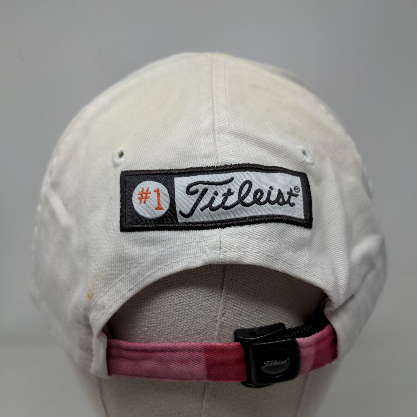 #1 Titleist FJ Pro V1 Slideback Hat White One Size Embroidered Adjustable