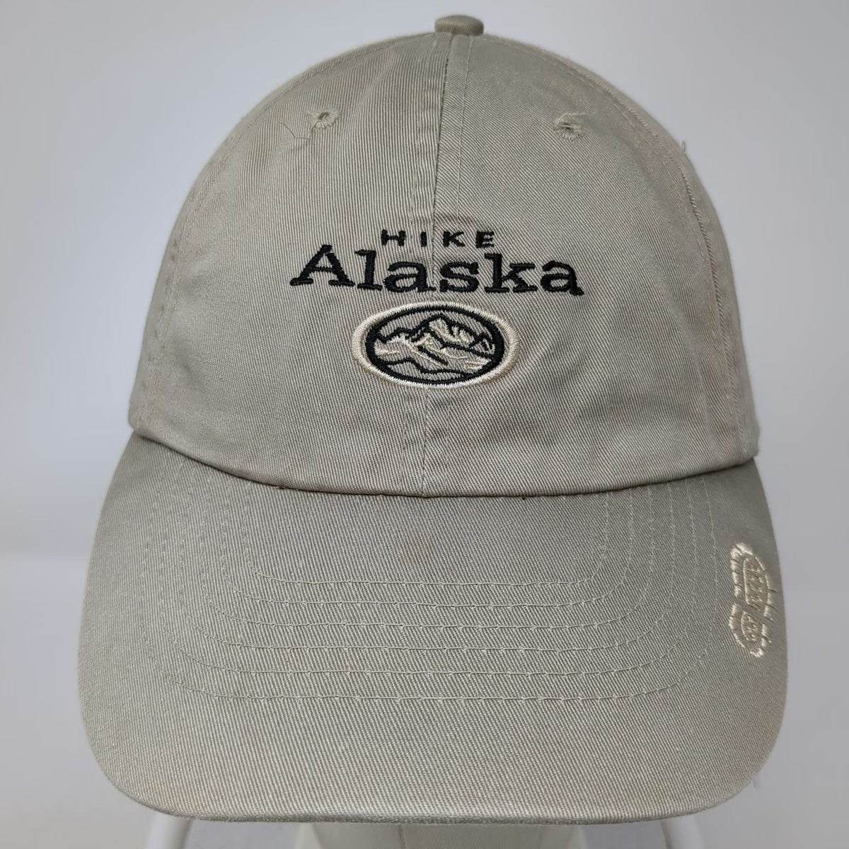 Arctic Circle Enterprises Hike Alaska Mountain Logo Beige Baseball Cap One Size