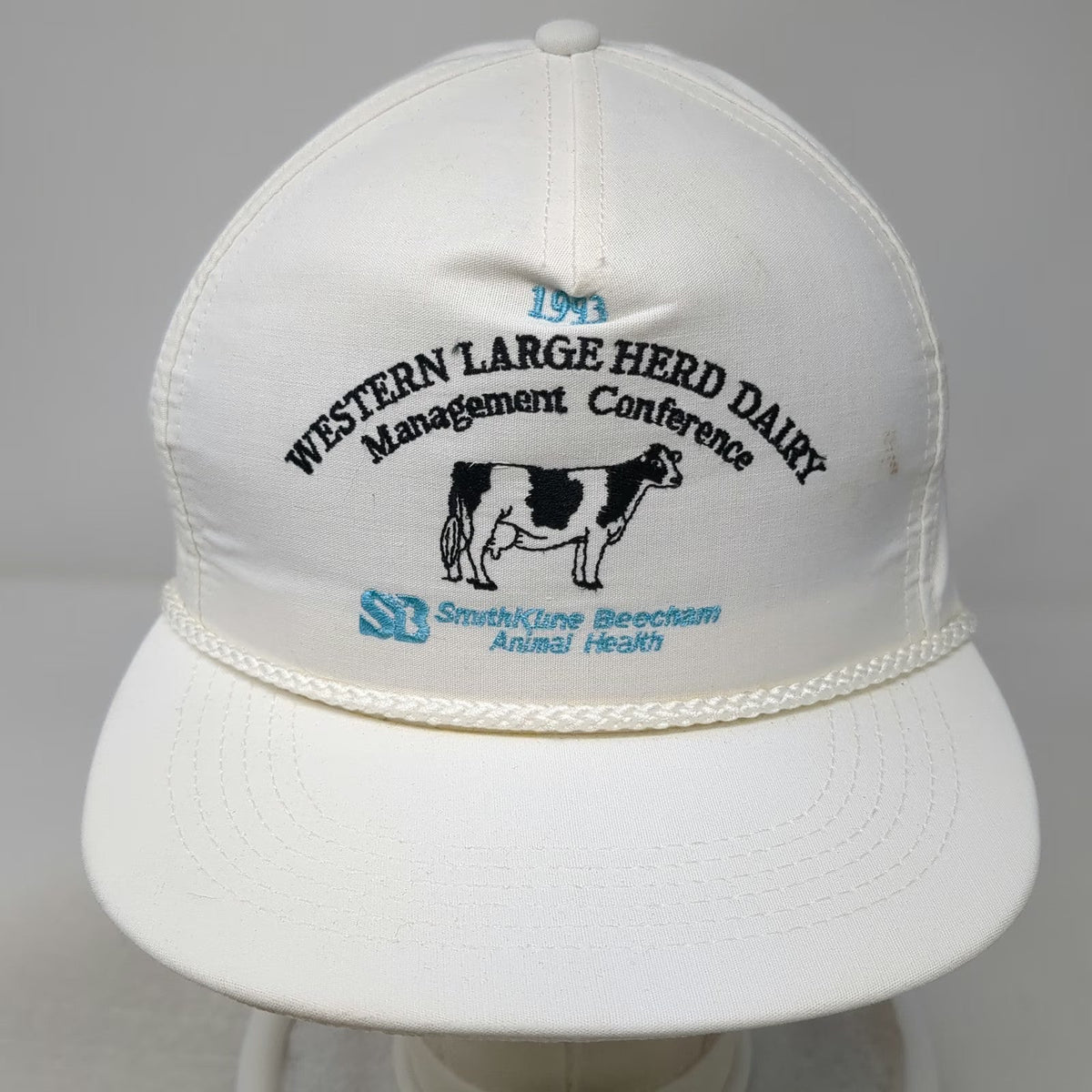 5 Panel White OSFM Hat Western Large Herd Dairy Conference 1993 Cow SmithKline