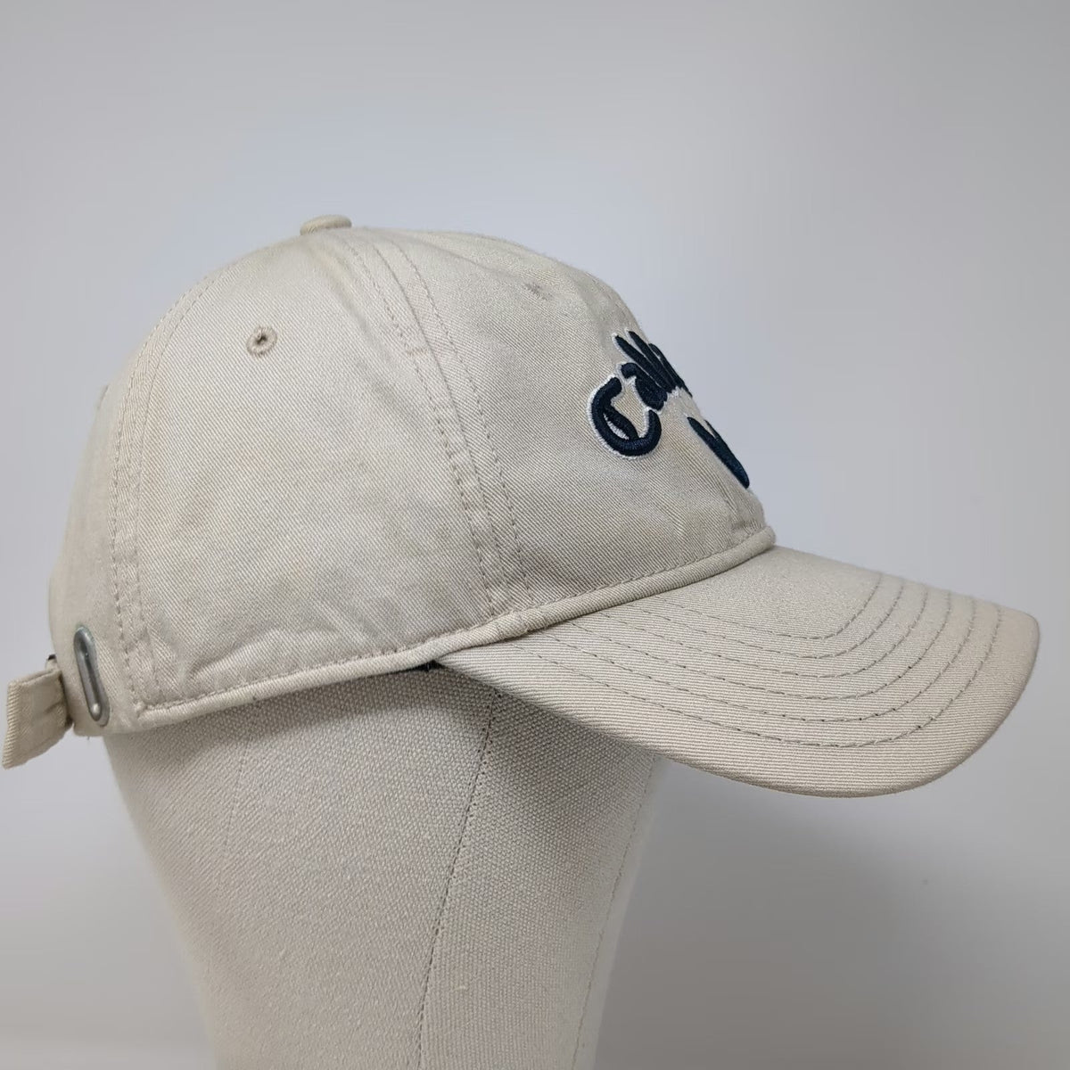 Callaway Baseball Cap Beige One Size Embroidered Logo Adjustable Strap Golf Hat