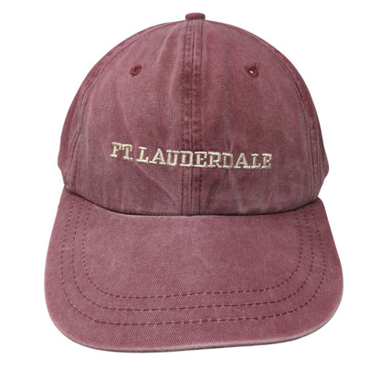 Ft. Lauderdale Slideback Baseball Cap Red One Size Adjustable Embroidered Adams