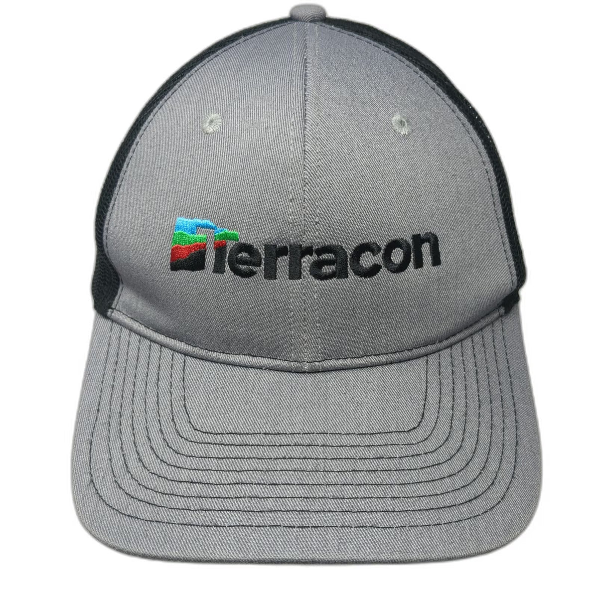 Port Authority Trucker Hat Gray Black One Size Mesh Snapback Terracon Logo