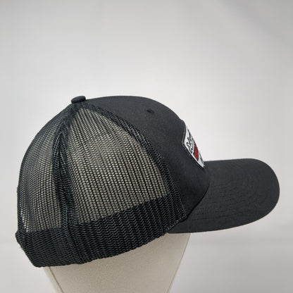 Adam's Meat Shop Patch Snapback Trucker Hat Black One Size Mesh Back