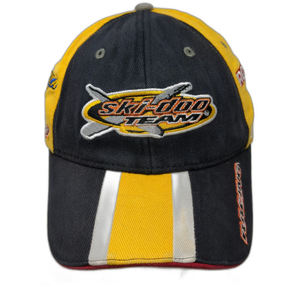 Ski-Doo Bombardier Racing Hat Black Yellow Baseball Cap XL Team Rotax Flex Fit