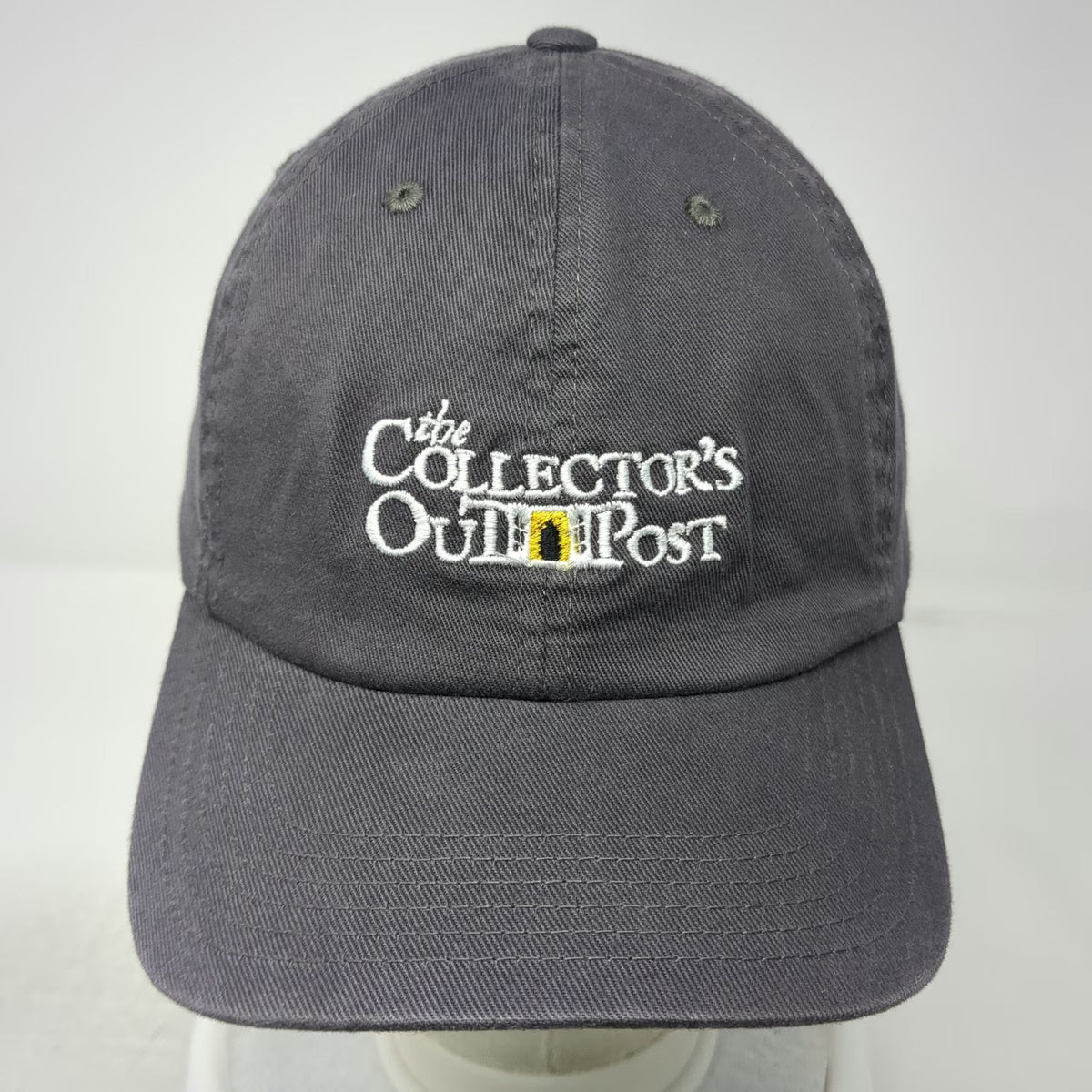 Port Authority Baseball Cap Gray XL Collector's Outpost Logo Fitted Stretch Hat