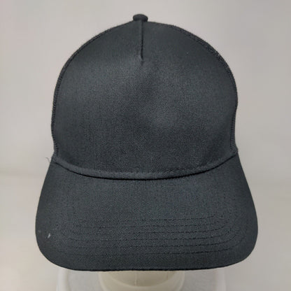 Otto Snapback Mesh Back Trucker Hat Black OSFM Adjustable Solid Blank