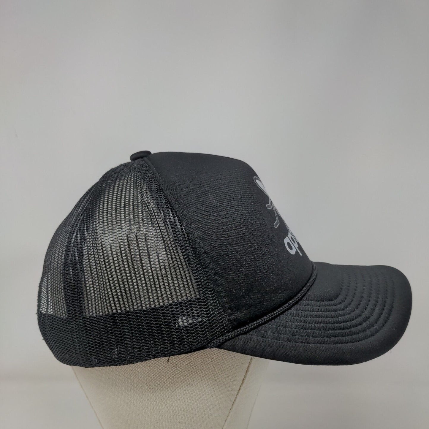 Aptive Snapback Trucker Hat Black OSFM Adjustable Mesh Back Rope 5 Panel