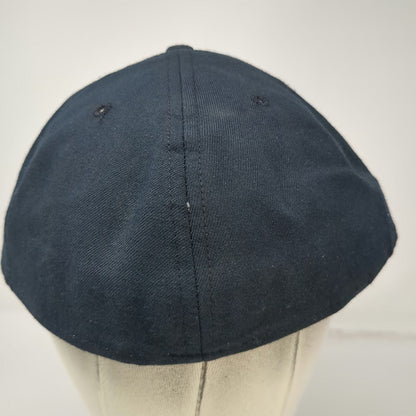 New Era Modesto Fire Dept Baseball Cap Hat Blue 7 3/4 Fitted Vintage USA