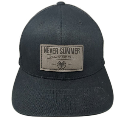 Yupoong Trucker Hat Black One Size Never Summer Snowboard Mfg Patch Snapback