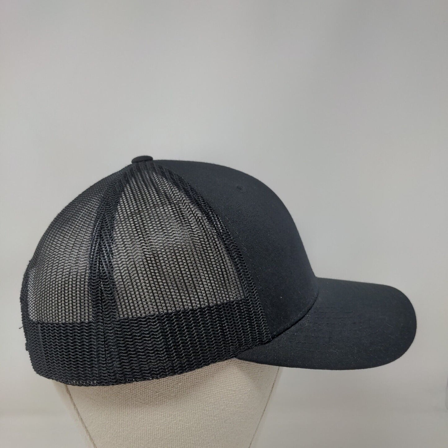 Richardson Snapback Mesh Back Trucker Hat Black One Size Solid Blank