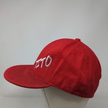 Tito Fitted Hat Red One Size Embroidered Otto Fit 3030 Vent Holes Vodka