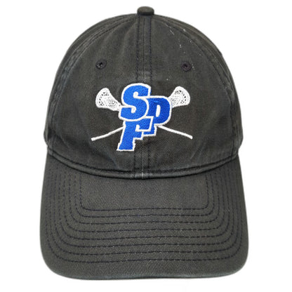 The Game Black Baseball Cap One Size Lacrosse SPF Logo Slideback Family Hat