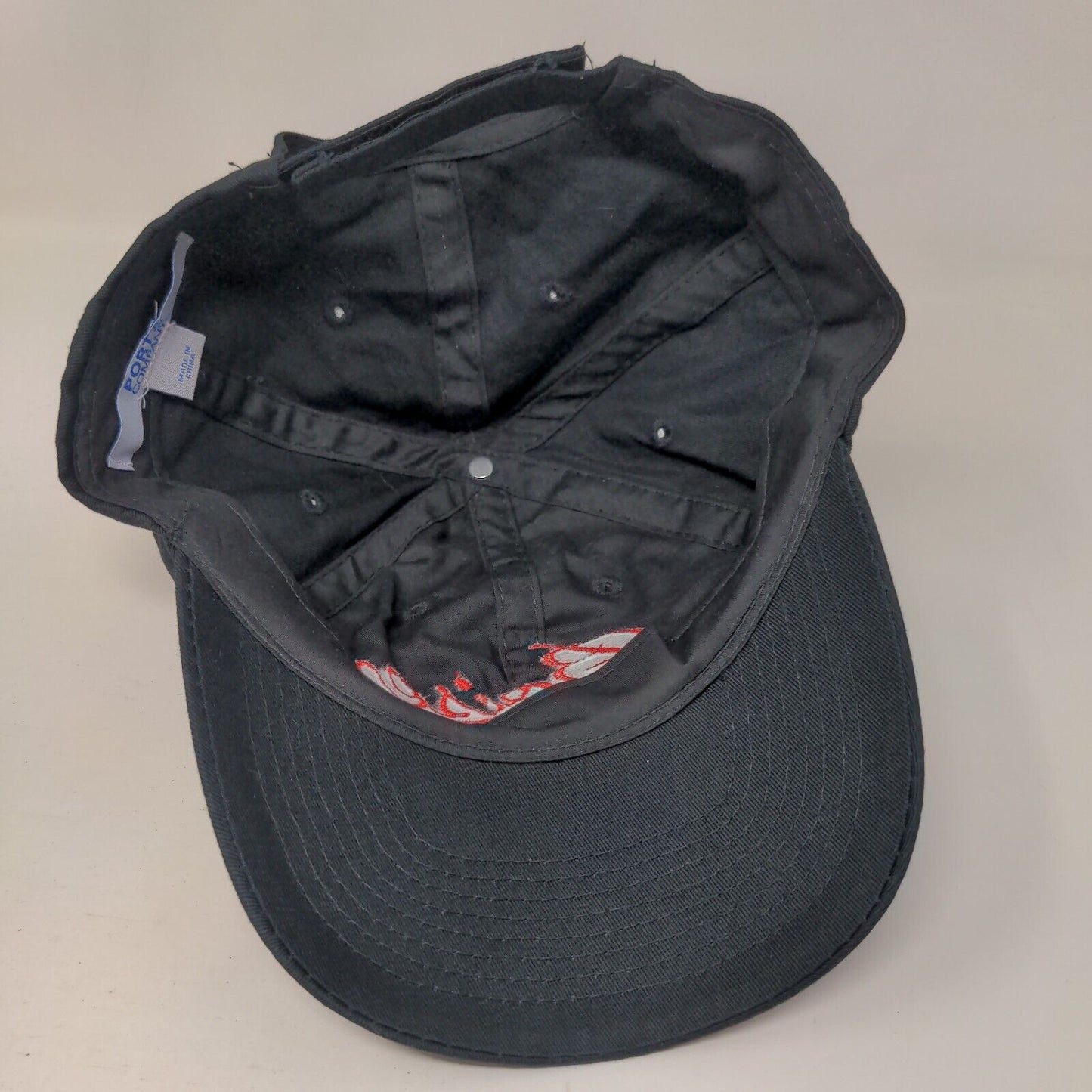 Boise Strapback Hat Black One Size Solid Embroidered Port & Company
