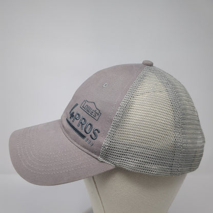 Lowe's 4 Pros Snapback Trucker Hat Gray One Size Mesh Back Adjustable