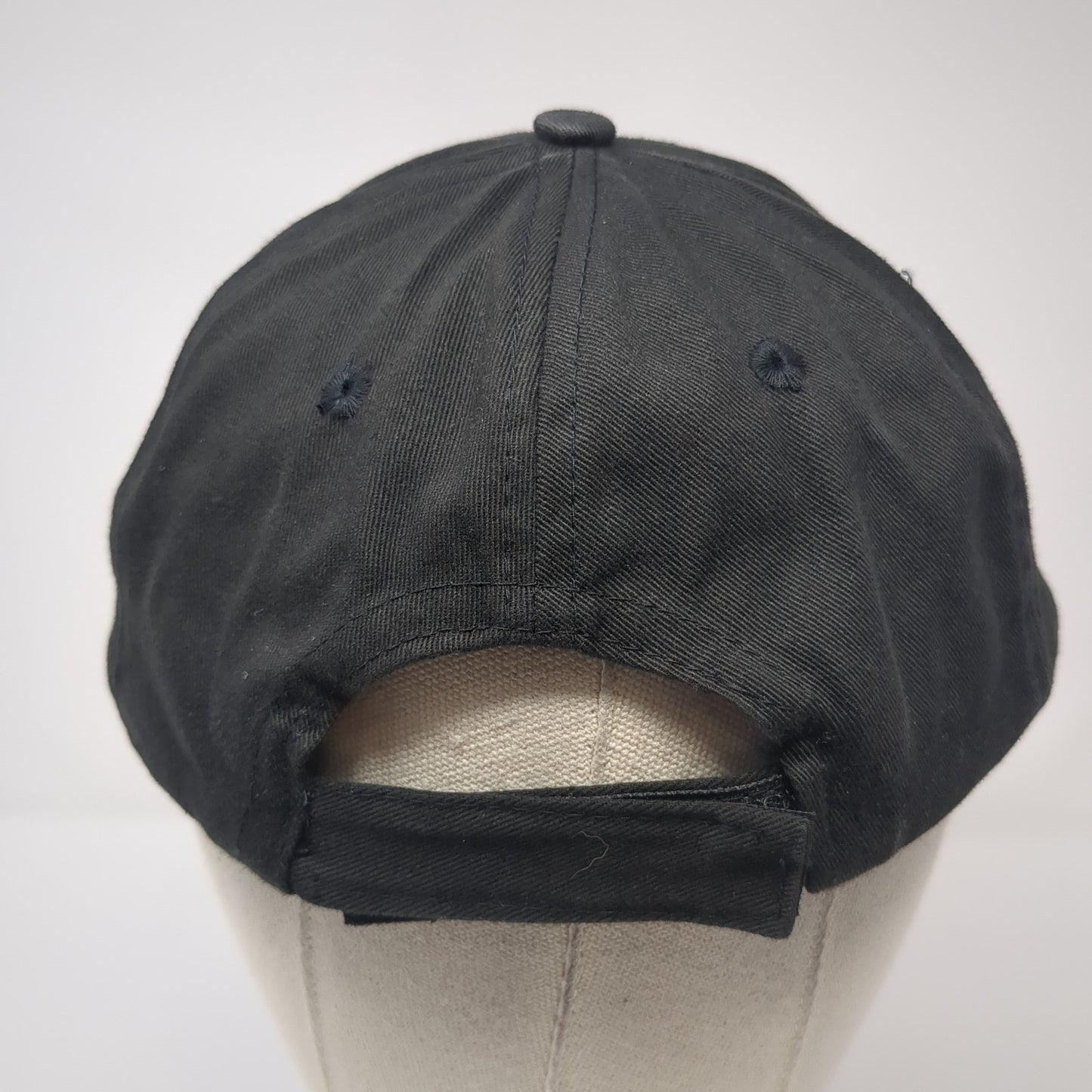 Letter C Strapback Hat Black One Size Adjustable Embroidered Solid TCK