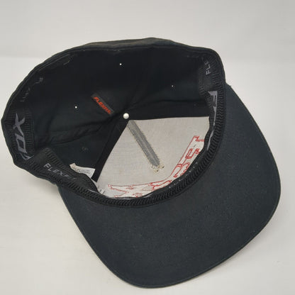 FOX Fitted Baseball Cap Black XL Lightweight Embroidered 6 Panel Flexfit