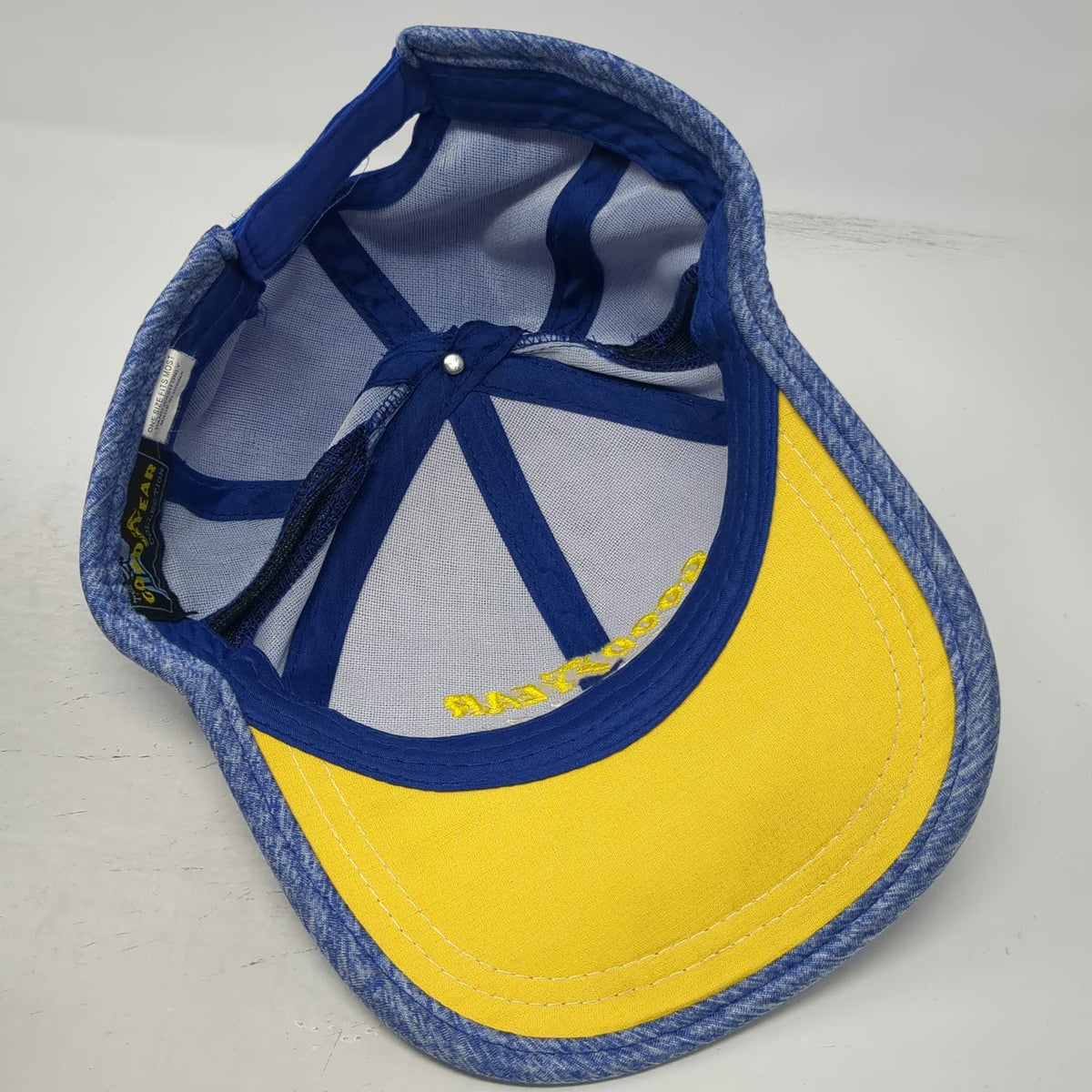 Goodyear Baseball Cap Blue One Size Racing Winged Foot Embroidered Strapback Hat