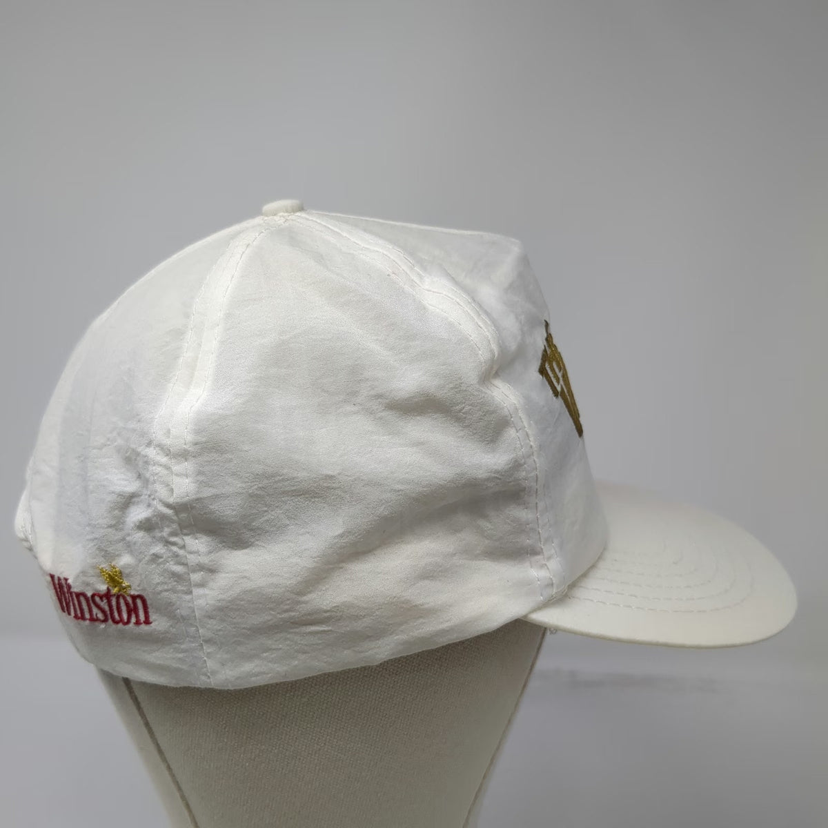 Winston The Wrap White Trucker Hat Snapback Nylon Advertising Promo Vintage