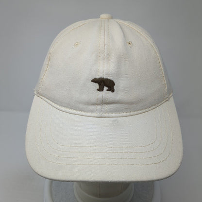 Polar Bear Slideback Baseball Cap Beige One Size Adjustable Embroidered 6 Panel