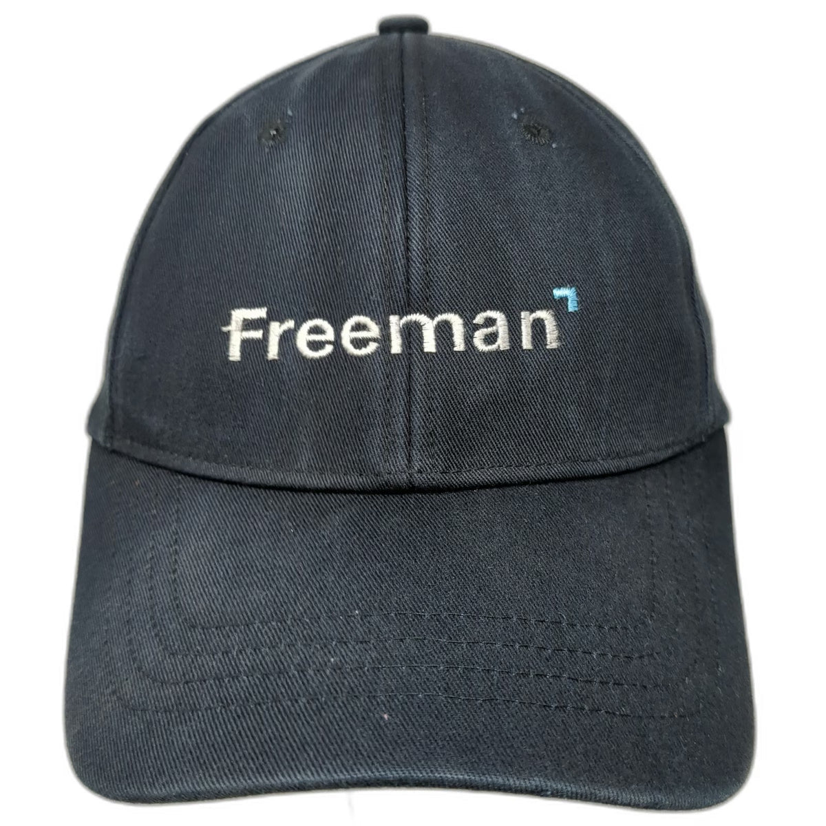 Lands' End Baseball Cap Black One Size Strapback Freeman Logo Cotton Hat