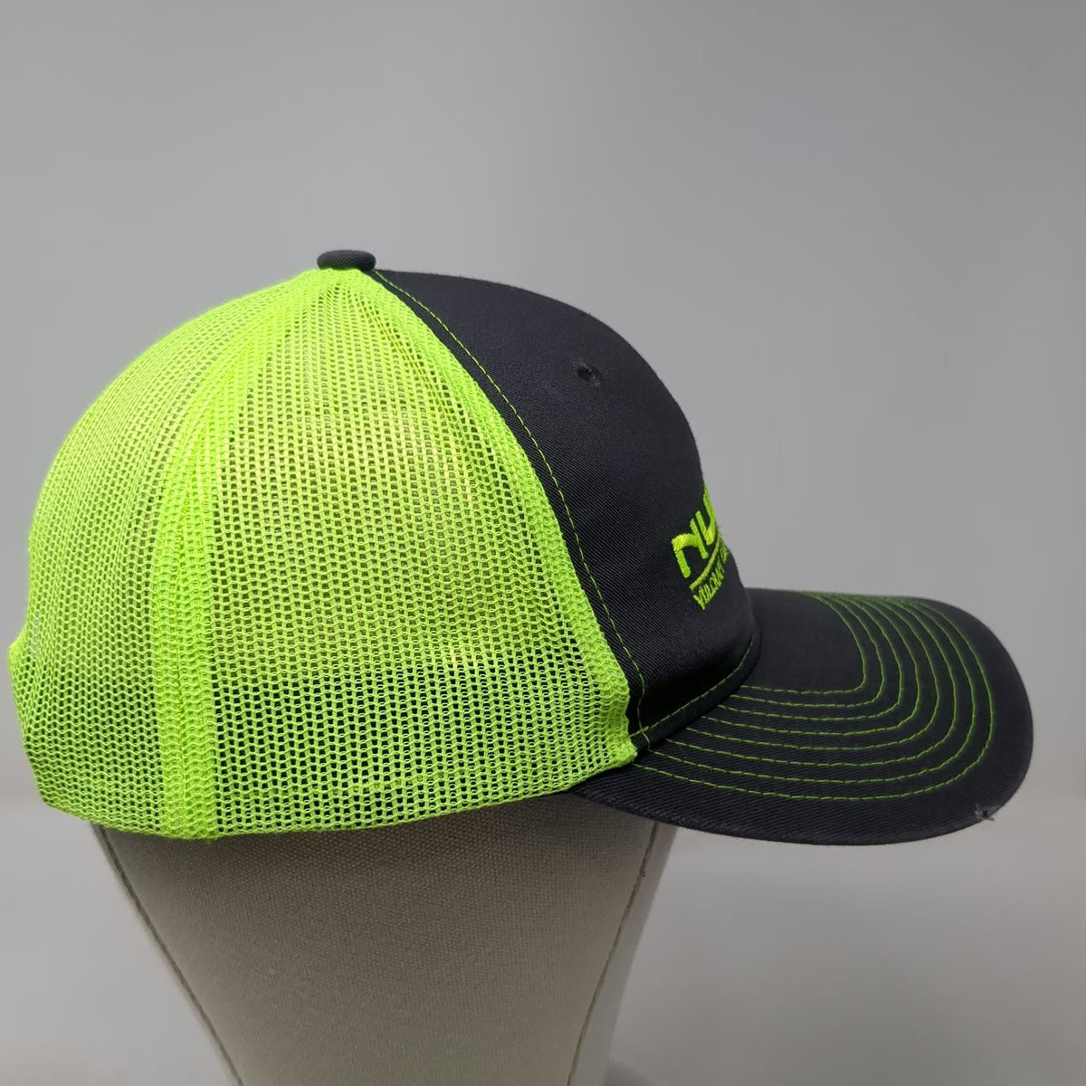 Port Authority Nucor Vulcraft Trucker Hat Gray Yellow One Size Mesh Snapback