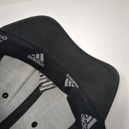 Adidas Fitted Hat Black One Size Embroidered Vented Holes Breathable 6 Panel