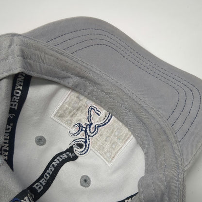 Browning Baseball Cap Gray One Size American Flag Buckmark Logo Slideback Hat