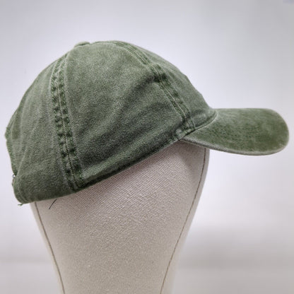 Wild Slideback Hat Green OSFM Adjustable Embroidered 6 Panel Vented Holes Cotton