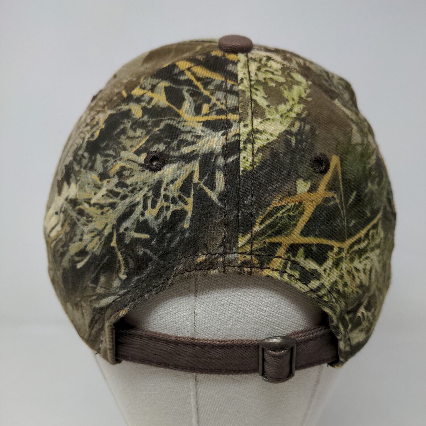 Team Realtree Women's Slideback Hat Brown Camo OSFA Embroidered Logo