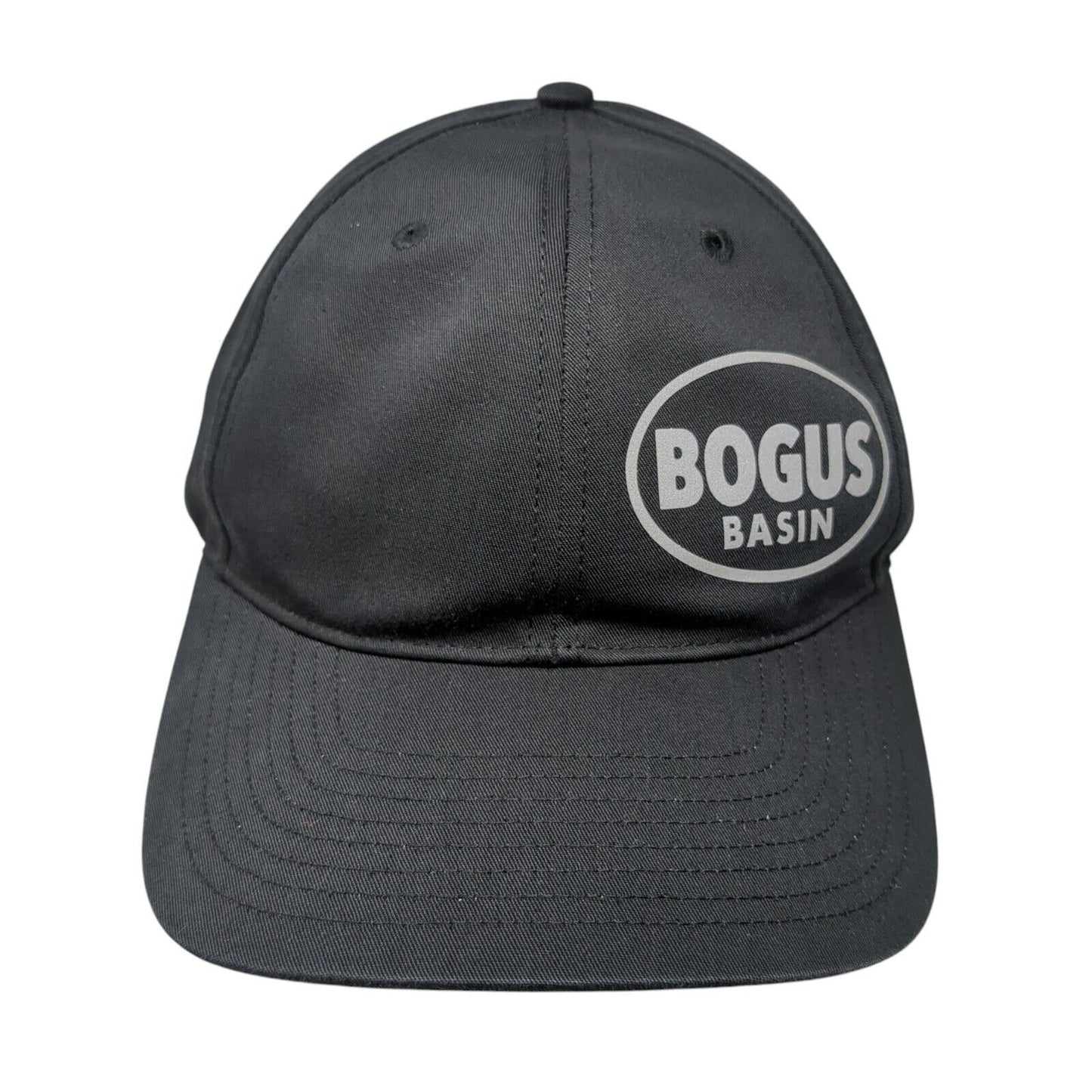 Bogus Basin Snapback Hat Black M-L Adjustable 6 Panel Richardson