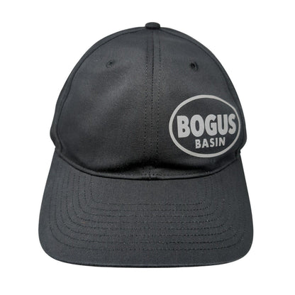 Bogus Basin Snapback Hat Black M-L Adjustable 6 Panel Richardson