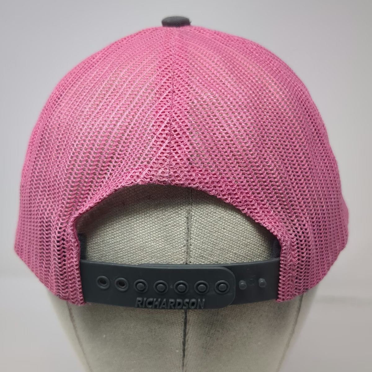 Richardson Trucker Hat Gray Pink One Size Mesh Snapback Concrete Construction