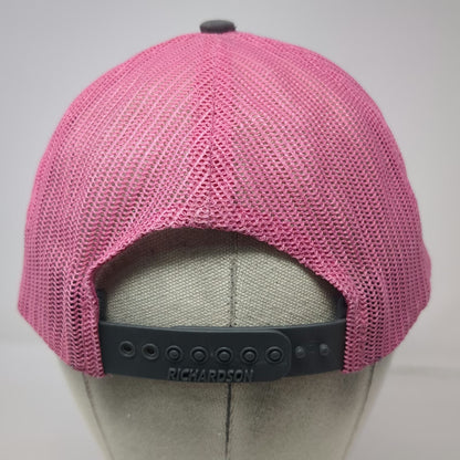 Richardson Trucker Hat Gray Pink One Size Mesh Snapback Concrete Construction