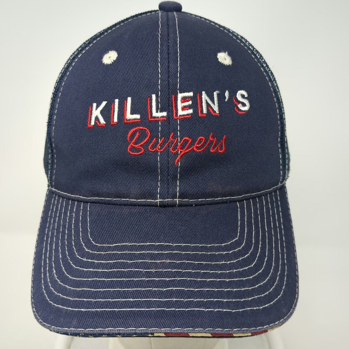 Outdoor Cap Baseball Cap Blue OSFM Killen's Burgers Mesh Strapback Patriotic Hat