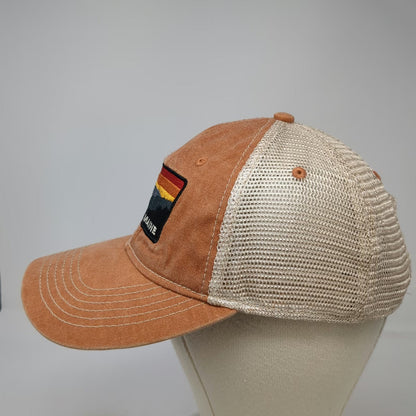 Blue 84 Trucker Hat Brown One Size Maine Sunset Mountain Patch Mesh Snapback