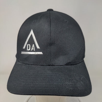 DA Triangle Fitted Hat Black L/XL Embroidered Logo Flexfit Yupoong