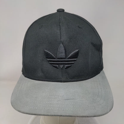 Adidas Trefoil Snapback Hat Black OSFM Embroidered Logo Colorblock