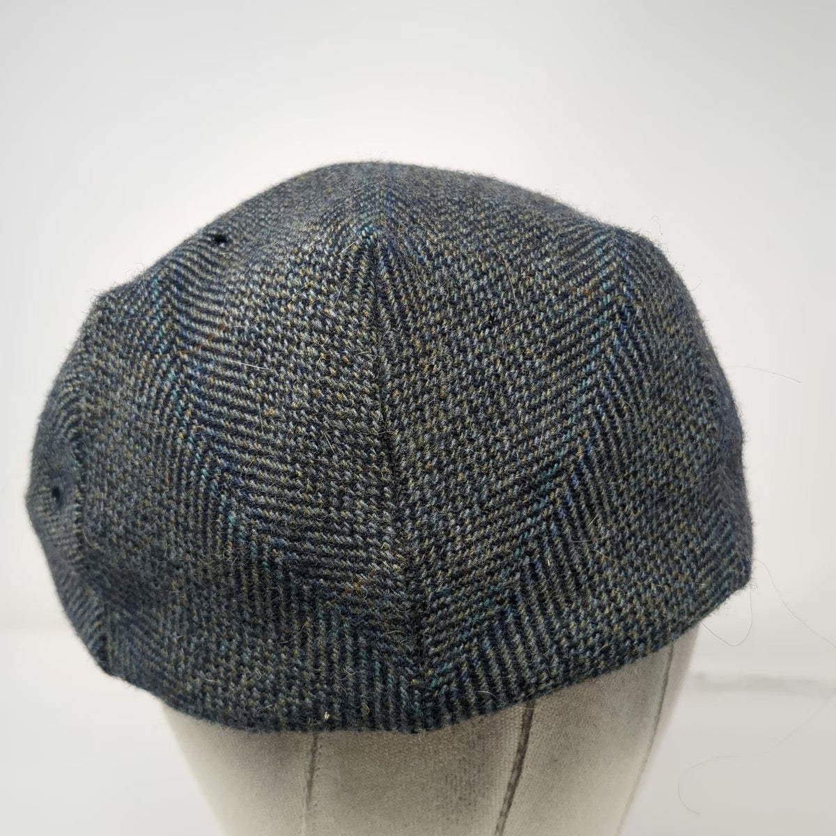 Quaker Marine Supply Newsboy Cap Blue XL Wool Suede Brim Fitted Hat Made USA