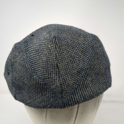 Quaker Marine Supply Newsboy Cap Blue XL Wool Suede Brim Fitted Hat Made USA