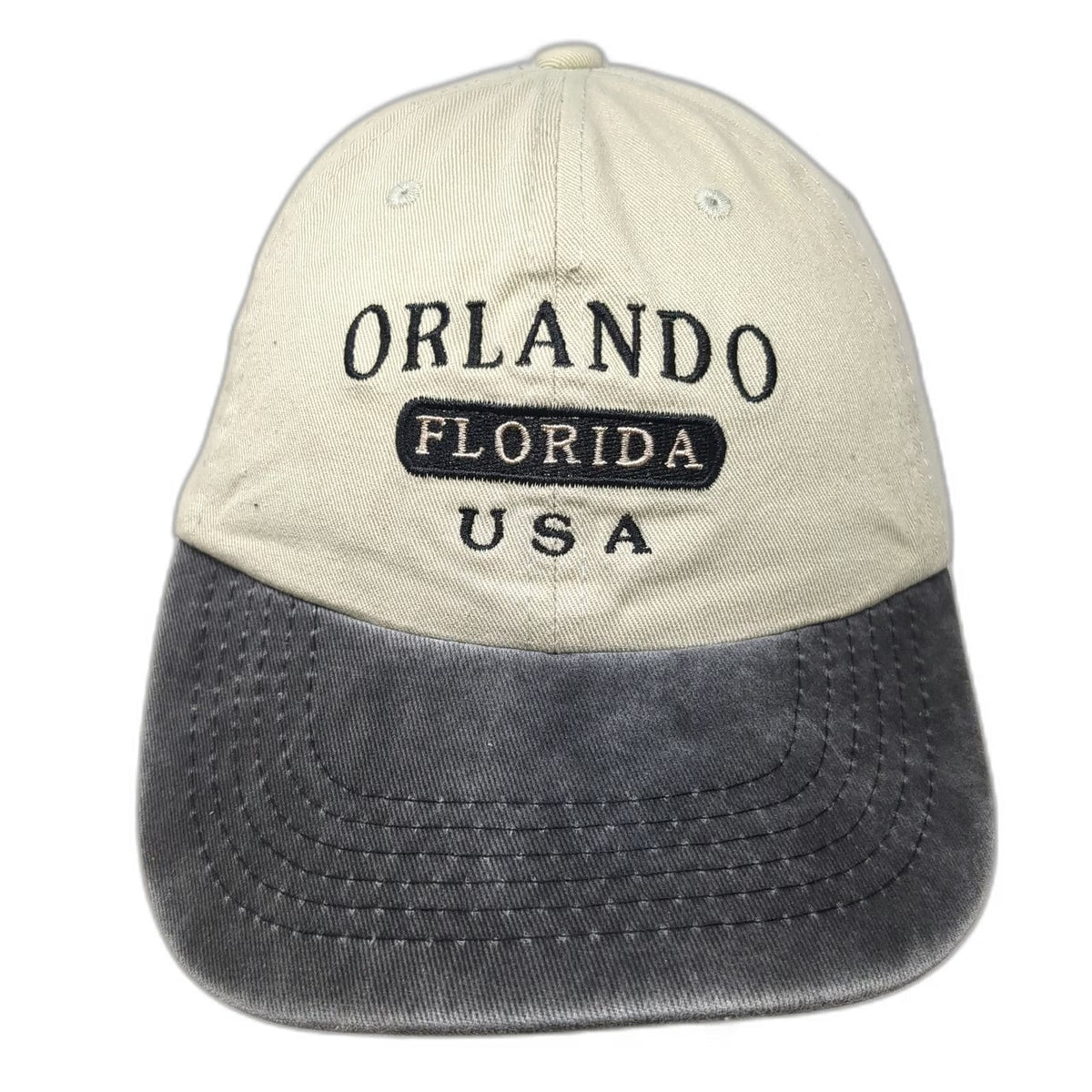 Sunkiss Kap Orlando Florida USA Baseball Cap Hat Beige Gray One Size Strapback