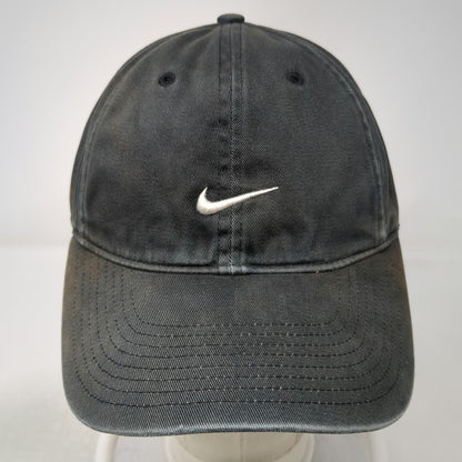 Nike Baseball Cap Black Embroidered Swoosh Slideback Hat Vintage Gray Tag