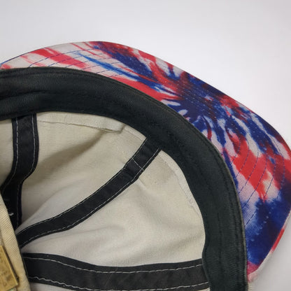 Benny Gold Baseball Cap Beige OSFM Tie-Dye Brim Slideback Flat Bill Patch Hat